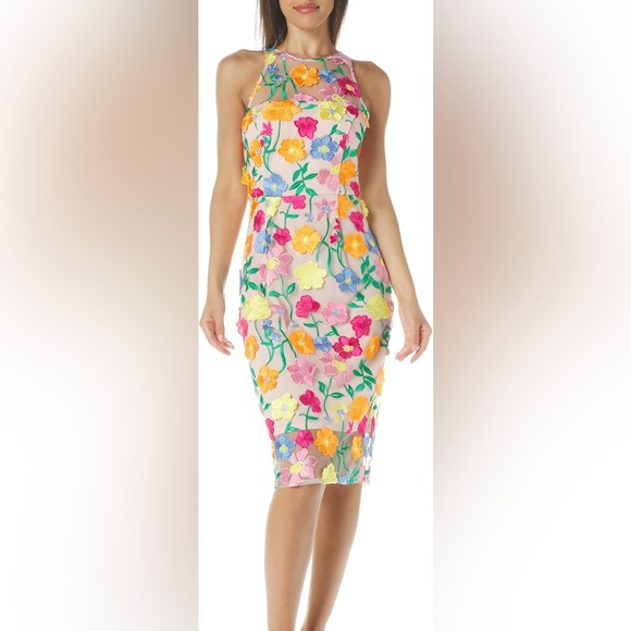 NWT Adrianna Papell
Women's Floral-Embroidered Column Dress size 10 - Picture 1 of 17